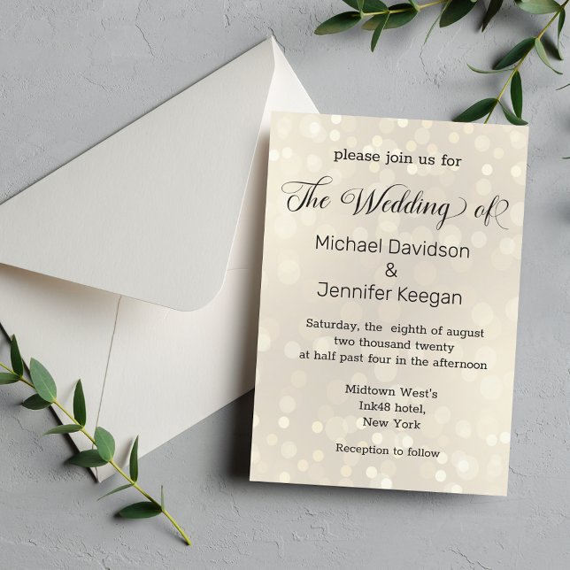 Invitación Navidades boda de fondo de luces de bokeh (Subido por el creador)