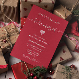 Invitación Navidades Boda de invierno rojo y rojo