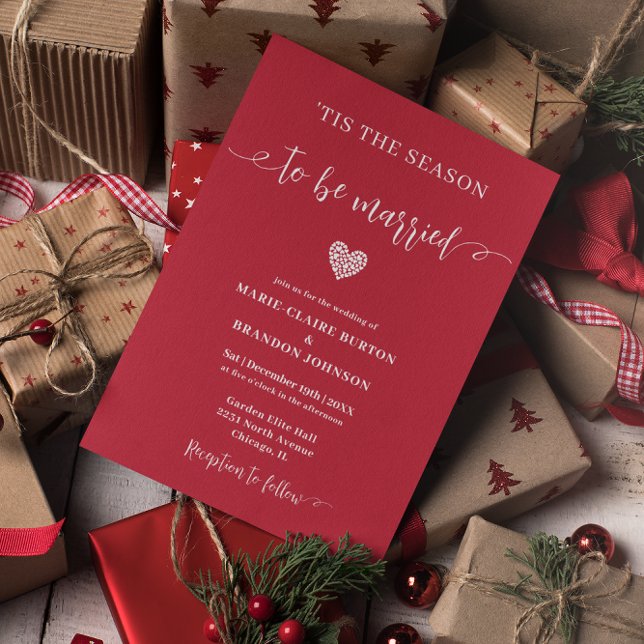 Invitación Navidades Boda de invierno rojo y rojo (Subido por el creador)