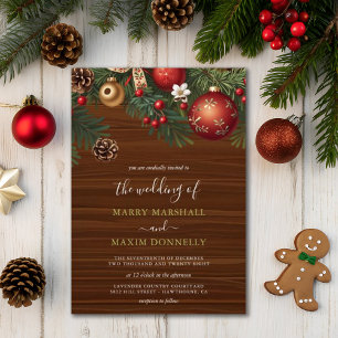 Invitación Navidades Boda de la celebración de invierno con f