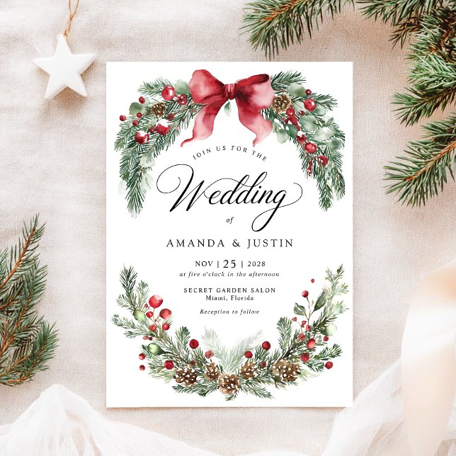 Invitación Navidades Boda de la vegetación rusa del invierno (Subido por el creador)