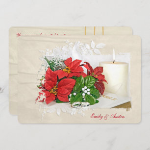 Invitación Navidades boda de vacaciones con anillos en la Bib