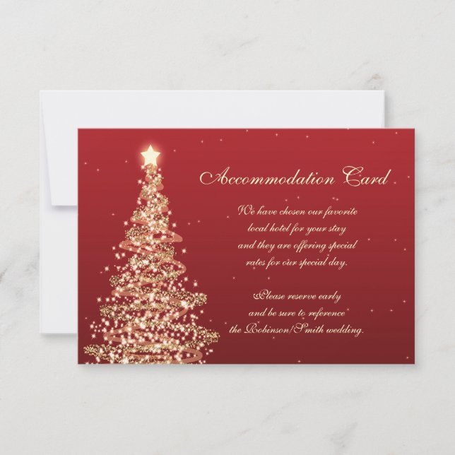 Invitación Navidades Boda Direcciones de conducción Red Gold (Anverso)