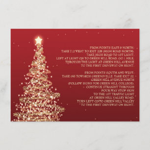 Invitación Navidades Boda Direcciones de conducción Red Gold