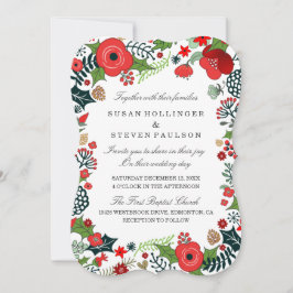 Invitación Navidades Boda Floral - Junto con las familias