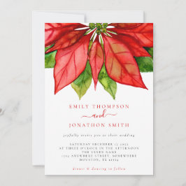 Invitación Navidades Boda Gran Poinsettia Roja