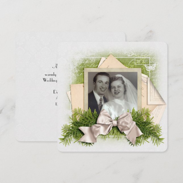 Invitación Navidades boda jurar renovación fotograma (Anverso / Reverso)