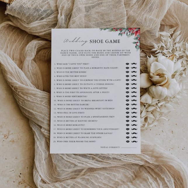 Invitación Navidades Boda Shoe Game Template, (Christmas Wedding Shoe Game Template, Invitation)