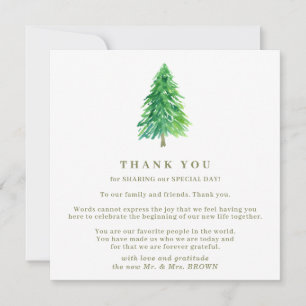Invitación Navidades Boda Winter Tree Forest gracias