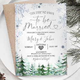 Invitación Navidades Bodas de copos de nieve Silver Forest