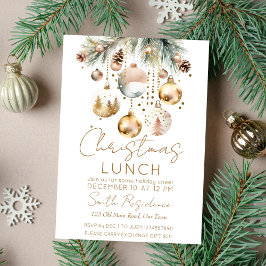 Invitación Navidades Boho almuerzo fiesta color de agua nevad