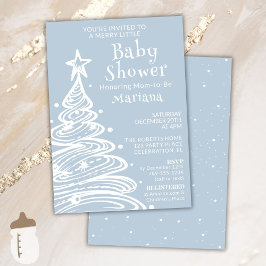 Invitación Navidades Boho Blue Boy Baby Shower