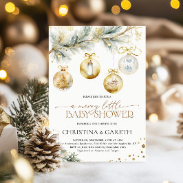 Invitación Navidades Boho Merry Little Baby Shower