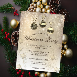 Invitación Navidades, bolas, Fiesta de empresa de copos de ni