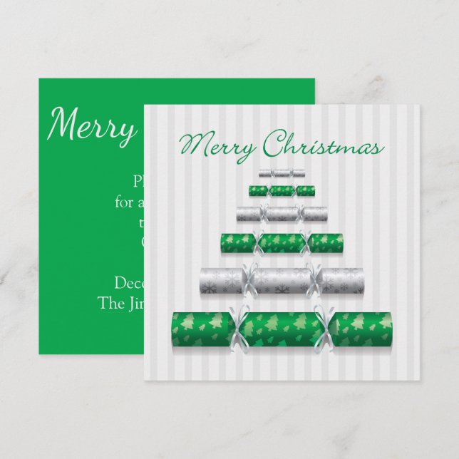 Invitación Navidades bonbons elegantes (Anverso / Reverso)