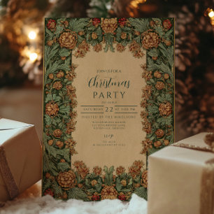Invitación Navidades botánicos de Pinecone