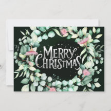 Navidades botánicos modernos de eucaliptos verde e