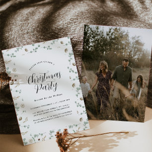 Invitación Navidades botánicos modernos y mínimos