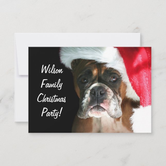 Invitación Navidades Boxer Dog (Anverso)