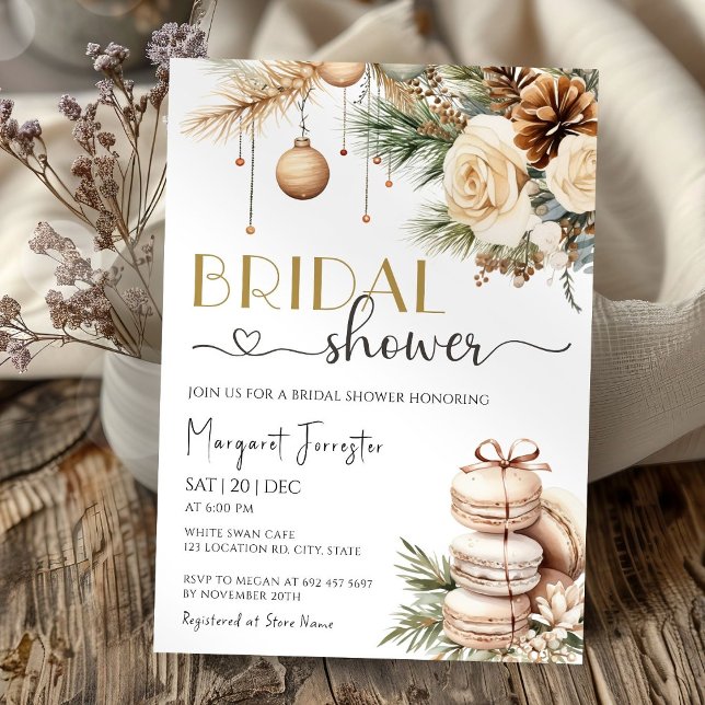 Invitación Navidades Bridal Shower Boho Moda Winter Floral (Subido por el creador)