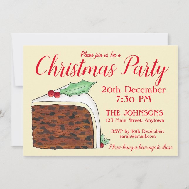 Invitación Navidades británicos celebran fiesta de feriado fe (Anverso)