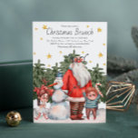 Invitación Navidades Brunch<br><div class="desc">Este bonito diseño de vacaciones cuenta con un fantástico Papá Noel, un muñeco de nieve y niños con árboles de nieve y Navidad. Agregue su información personalizada para las invitaciones de grupo de Navidades. Simplemente edite el texto en los cuadros de texto proporcionados. #navidades #feriados #temporada #festividad #santa #santaclaus #snowman...</div>