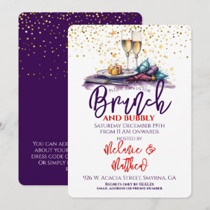 Invitación Navidades Brunch y Bubbly Fiesta