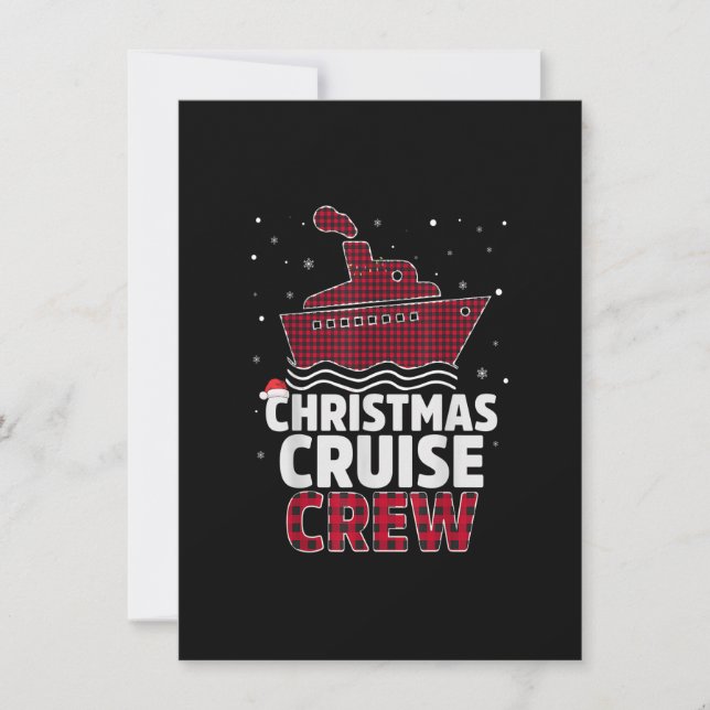 Invitación Navidades Búfalo Santa Hat de la tripulación de cr (Anverso)