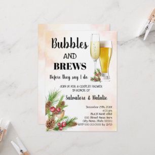 Invitación Navidades Burbuja y brea Ducha de parejas