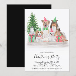 Invitación Navidades burdos Animales Perro Gato Cachorro Fies