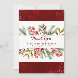 Invitación Navidades Burgundy Gold Boda Gracias Cartas