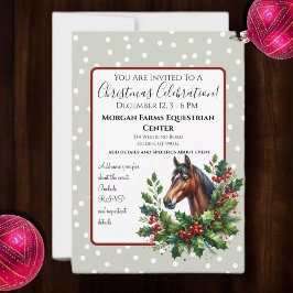 Invitación Navidades Caballo con vegetación
