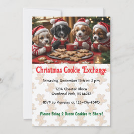 Invitación Navidades cachorro Intercambio de cookies personal
