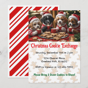 Invitación Navidades cachorro Intercambio de cookies personal