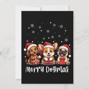 Invitación Navidades Cachorros Perros Merry Dogmas