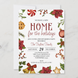 Invitación Navidades Calentamiento de casa, nuevo hogar