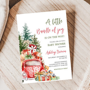 Invitación Navidades Camión conjunto de Joy Baby Shower