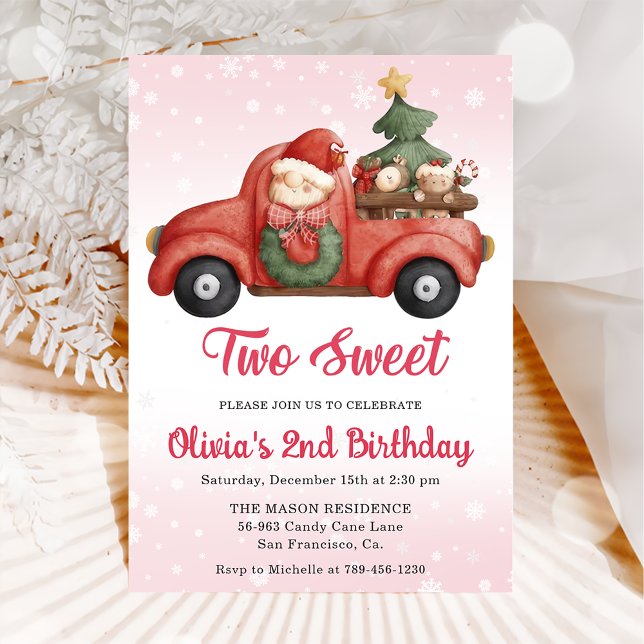 Invitación Navidades Camión Dos Dulces Fiestas de Cumpleaños (Subido por el creador)