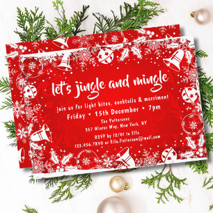 Invitación Navidades campanan jingle y Fiesta de Navidades ca