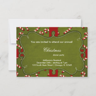 Invitación Navidades Candy Cane