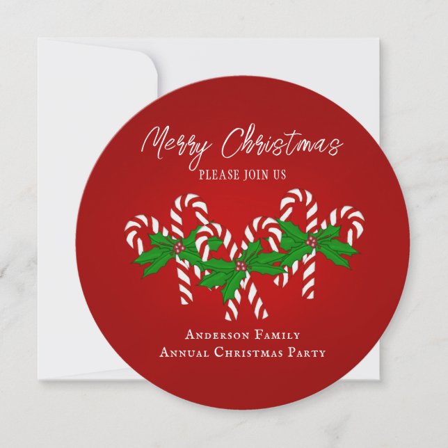 Invitación Navidades Candy Cane (Anverso)