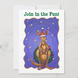 Invitación Navidades canguro Starry Night