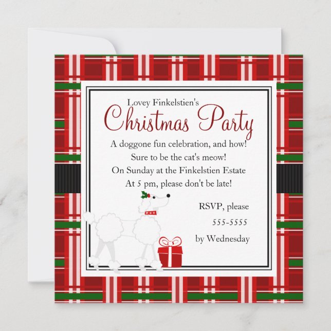 Invitación ¡navidades, caniche y rebanada! (Anverso)