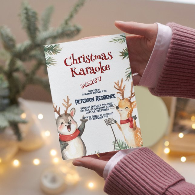 Invitación Navidades cantantes de peluche Fiesta de karaoke (Subido por el creador)