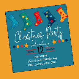 Invitación Navidades caprichosos chocan con Fiesta de interca