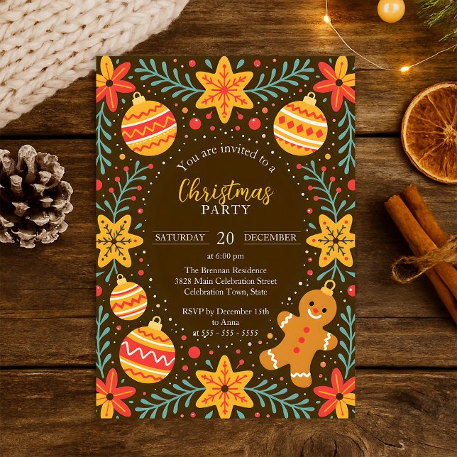 Invitación Navidades caprichosos de pan de jengibre (Subido por el creador)