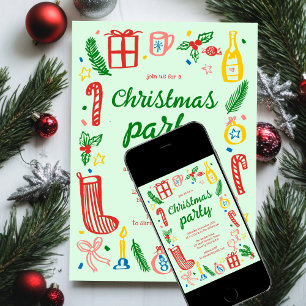 Invitación Navidades caprichosos Personalizado de fiesta navi