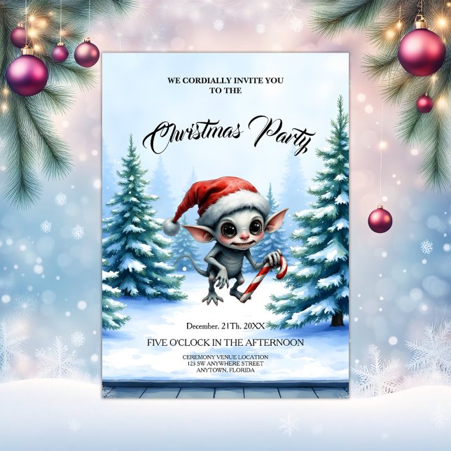 Invitación Navidades caprichosos se codean con Candy Cane. (Subido por el creador)