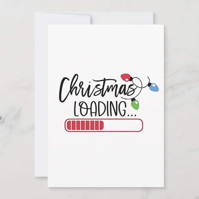 Invitación Navidades cargando luces de navidad (Anverso)