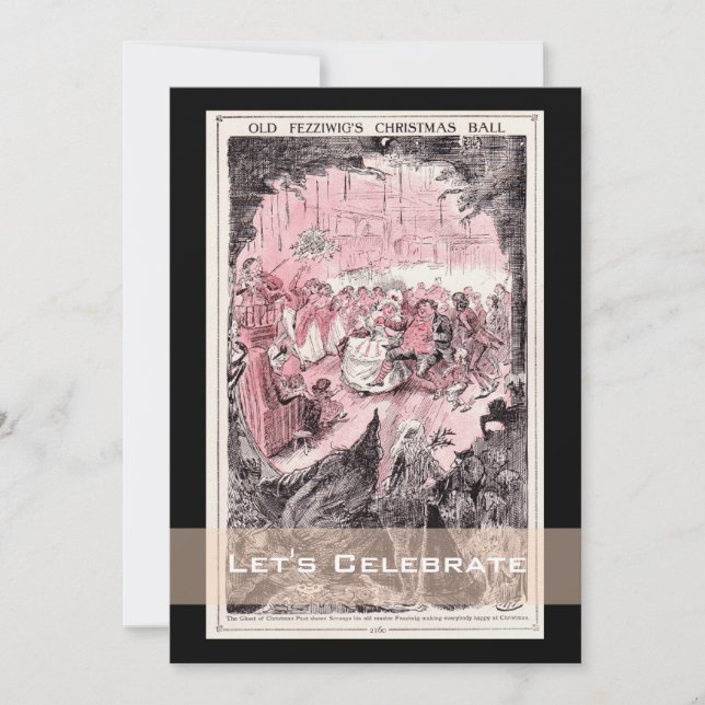 Invitación Navidades Carol Vintage Fiesta Navidades de vacaci (Anverso)